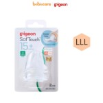 Pigeon (1080)-Vỉ 2 Núm Vú Cổ Rộng Size LLL Silicone Plus Pigeon (Từ 15 Tháng)